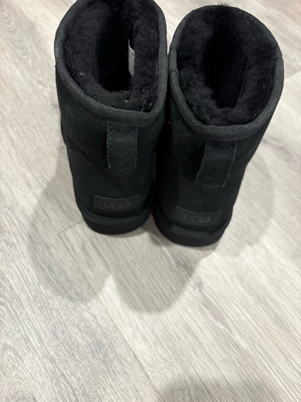 UGG Black Short Shearling Boots - Picture 3 of 4